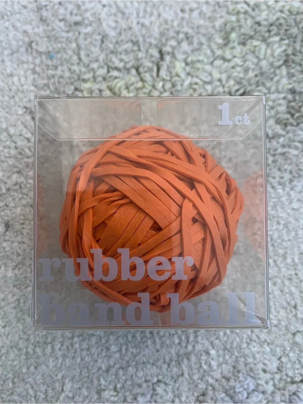 1-count orange rubber band ball